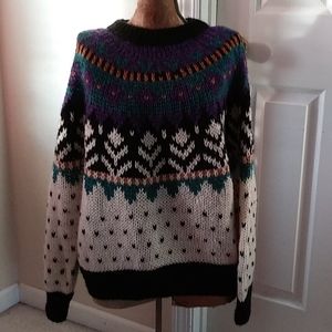 Vintage Ivy Fluffy Hand Knit Sweater size medium